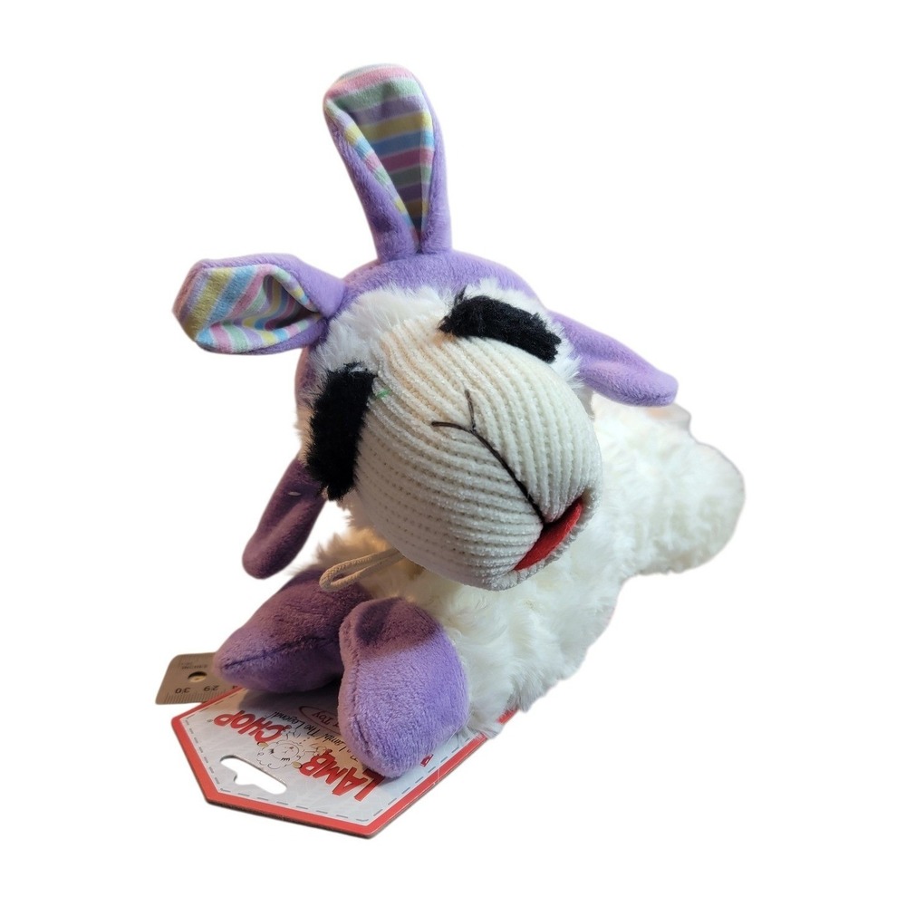 Multipet Lamb Chop Dog Toy Unisex Small White New Easter Bunny Ears Squeaker‎